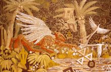 Лев,пугающий птиц.Левая часть триптиха- ...