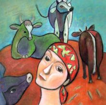 Автопортрет с коровами