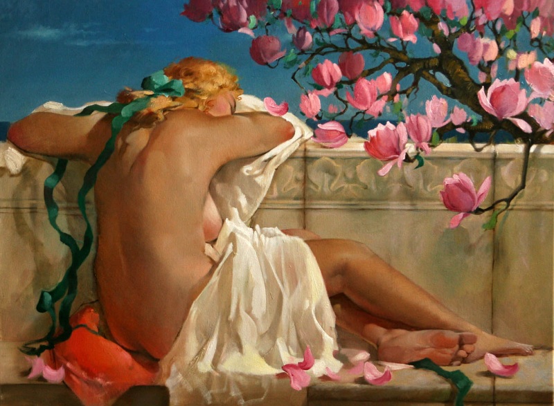 Магнолия цветет