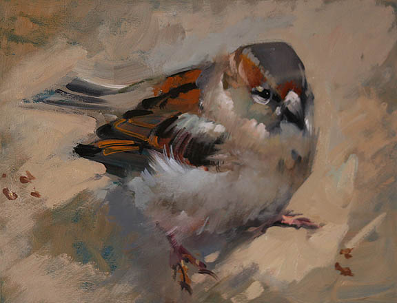 Сытый воробей