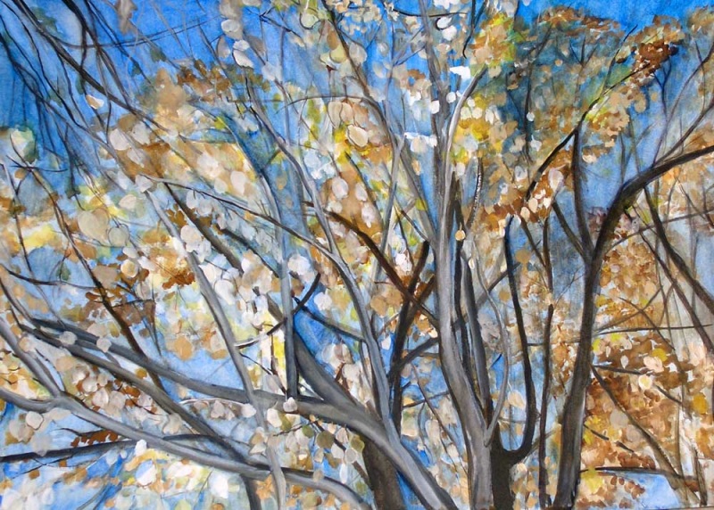 Осеннее дерево в сумерках