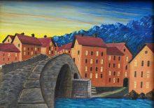 Альпы. У  старого  моста. 