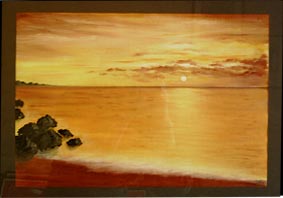 Восход  над  морем.