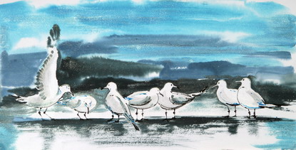 Чайки у моря