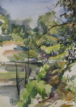 Заросший пруд. Этюд