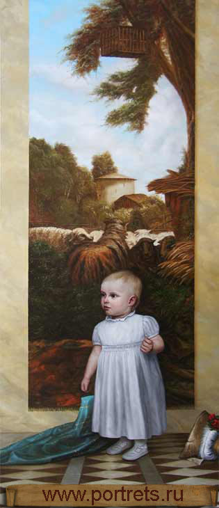 Портрет Ксении на фоне гобелена  ...