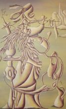 Девушка, фонарь, кувшин