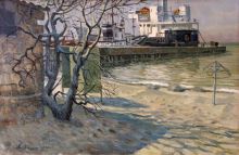 Март на пляже