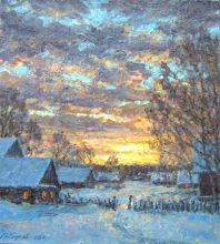 Зимний  вечер  в  деревне.
