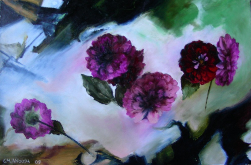 Георгины цветут