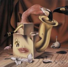 "Натюрморт с розовым фламинго"