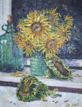 Подсолнухи на окне