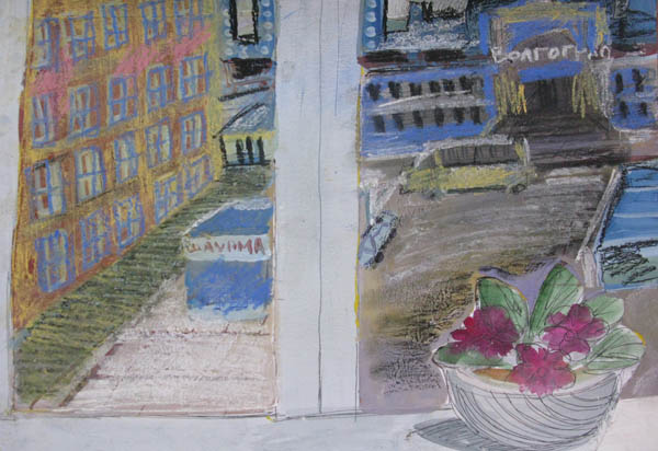 Волгоград вид из окна- декоративный Вокзал