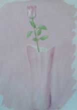 роза на розовом