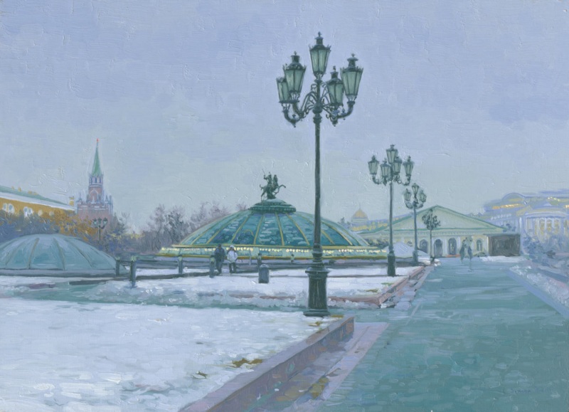 Манежная площадь.2005.Холст на картне,масло. ...