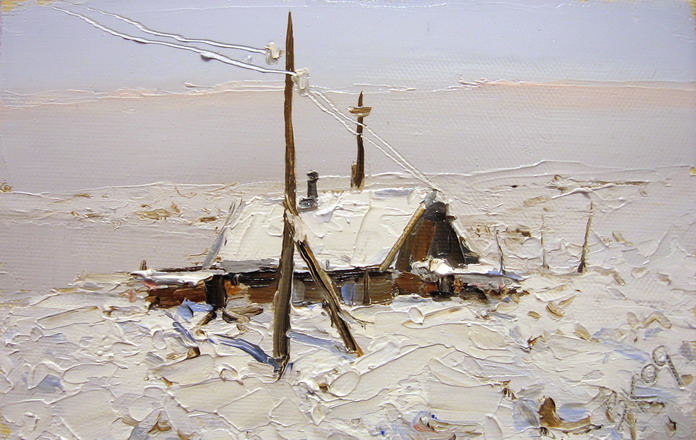 Мыс обсервации.холст,масло.12х18.2010г