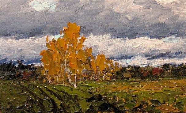 Осенняя пора.холст,масло.12х18.2009г.