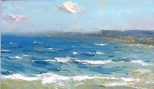 Крымский берег.Этюд. бум.масло.9х14.2008г.