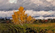 Осенняя пора.холст,масло.12х18.2009г.