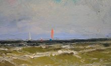 Регата. Тройка лидеров.бум. масло.9х14.2008г