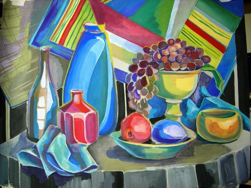 натюрморт в синих тонах