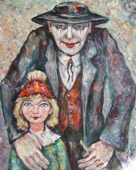 Старый клоун и внучка