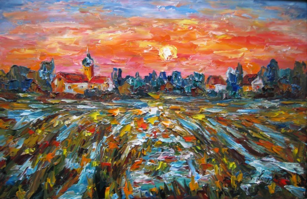 Зимнее солнце над полем