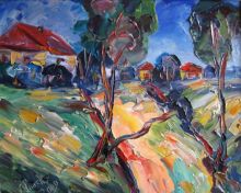 Пейзаж с сельскими домами