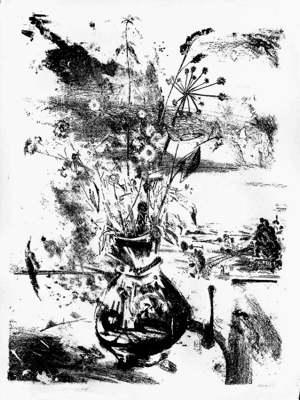 «Цветы», автолитография