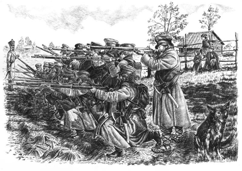 Октябрь 1812г. Ратники 2-го казачьего  ...