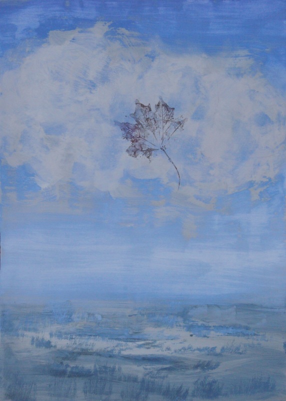 Лист, влекомый  ветром.