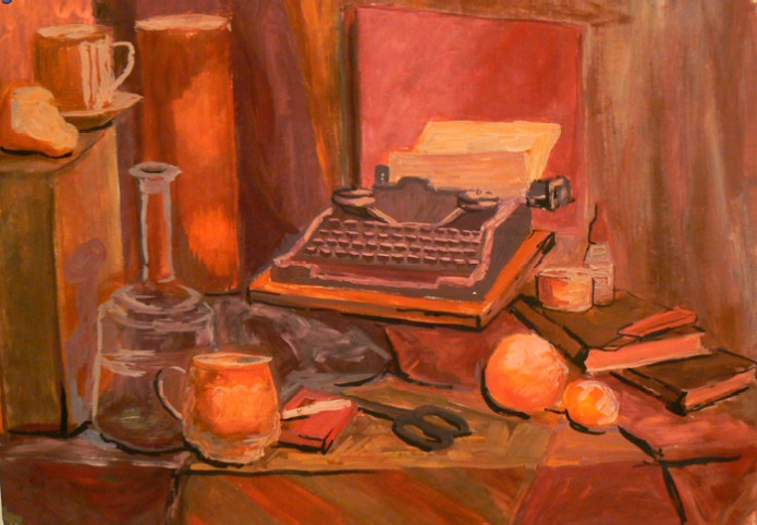 Натюрморт с печатной машинкой