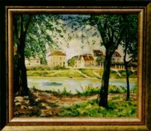 Городок Вильнёв-ла-Гаренн на берегу Сены. ...