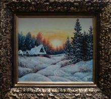 Зимний вечер в лесу