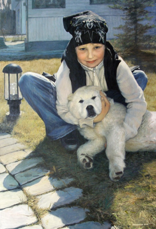 Девочка с собакой.