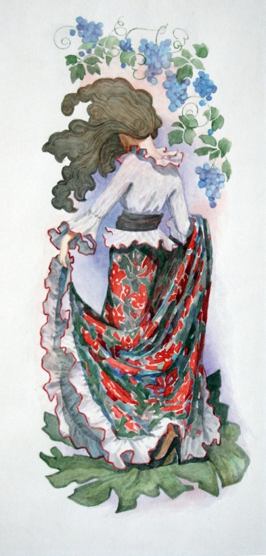 Девушка и виноград