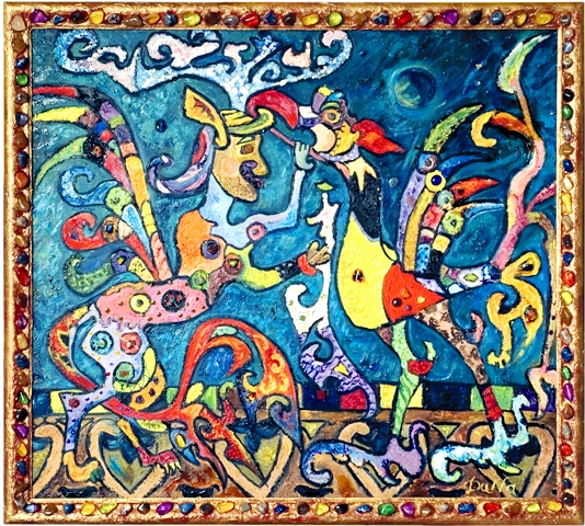 Битва полульва-получеловека с мифической  ...