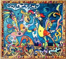 Битва полульва-получеловека с мифической  ...