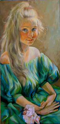 Анечка с розой в руках