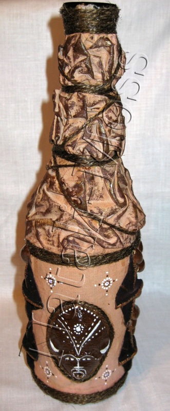 Декорирование бутылки. Африка.