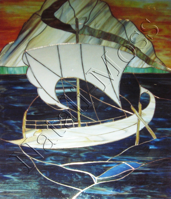 Художественный витраж. Ладья.