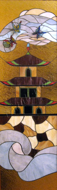 Художественный витраж. Гейша. Часть 2.