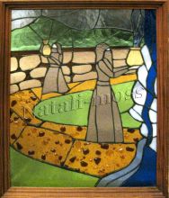 Художественный витраж. У водопада.