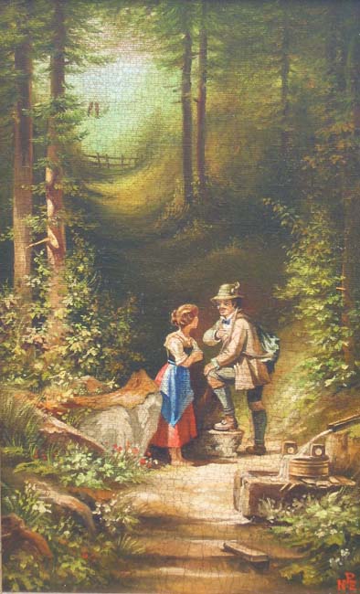 Встреча .холст ,масло40х60