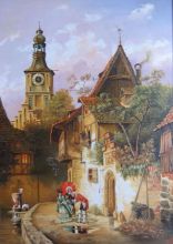 Утро в старом городке. холст, масло50х70