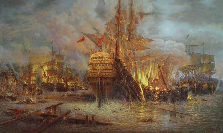 Морское Чесменское сражение 1770г.