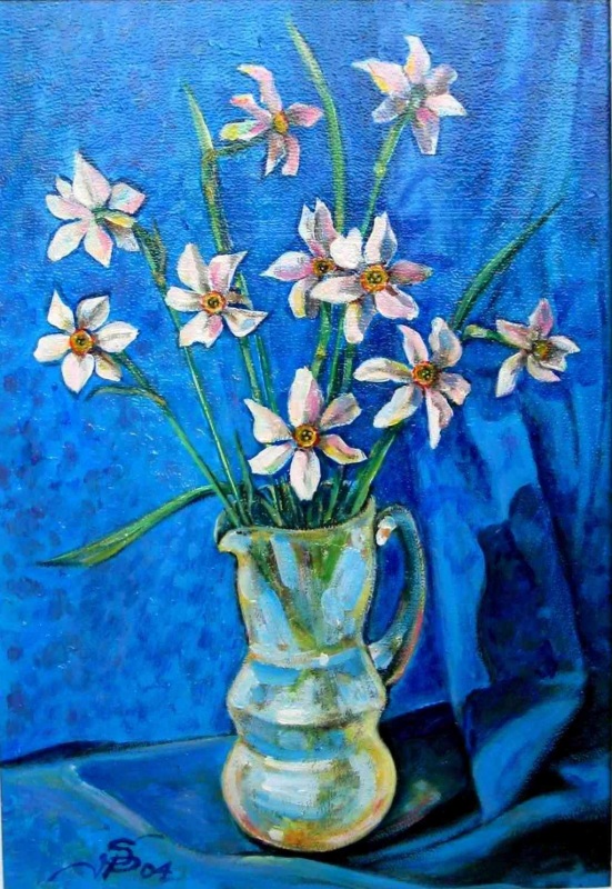 Белое на синем