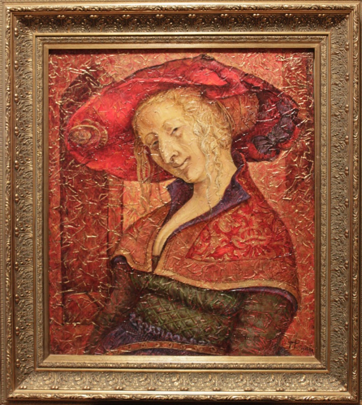 портрет дамы в красном