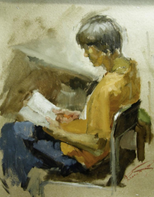 этюд юноши за чтением