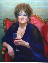 Дама в синем 60х80